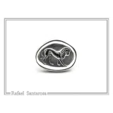 Lion seal Pendant, Ancient Greek Replica Museum Necklace for Him: Oxidized Sterling Silver