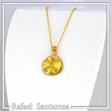 Chi Rho Jesus Christ Religious Pendant: 18k Gold Filled Sterling Silver Orthodox Catholic Charm