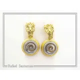 Antefix Greek Spiral Earrings, Sterling Silver, 18k Gold Filled, Hellenic eternity symbol Drop Earrings