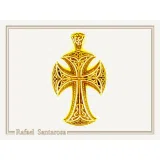 Byzantine Greek Orthodox Religious Cross Pendant: Sterling Silver Oxidized or 18K Gold Filled