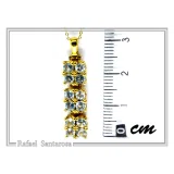 Natural Sky Blue Topaz Beaded Dangle Pendant: Silver 18k Gold Filled, Brilliant Cut Gems