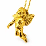 Baby Cupid Angel Pendant Symbol of Love: Sterling Silver 18K Gold Filled Necklace