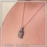 Jesus Christ Victorious Necklace: 18K Gold Christogram on Oxidized Silver. ICXC NIKA Orthodox Prayer