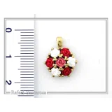 Handmade Alabaster Rose Flowers Necklace: Sterling Silver 18K Gold Filled Floral Pendant