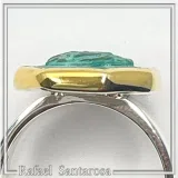 Alexander the Greek Coin Ring, 14K Gold Bezel, Oxidised Copper, Sterling Silver Band, Museum Jewelry