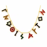 Know Yourself Greek Philosopher Socrates Saying Necklace: Sterling Silver 18K Gold Filled, Multicolored Enamel
