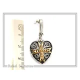 Maltese Knights Cross Holy Heart Earrings: Oxidized Sterling Silver and Gold-Filled