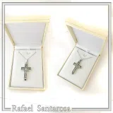 Byzantine Relic Holder Reliquary Cross Pendant: Oxidized Sterling Silver Cross for Men
