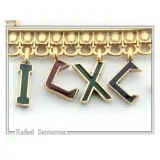 IC XC NIKA Dangle Necklace: Handmade Silver Gold Filled and enamel Christogram Talisman