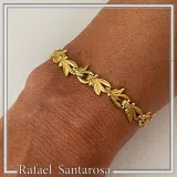 Olive Leaf Floral Beaded Bracelet: Sterling Silver 18K Gold Filled Greek Museum Jewelry