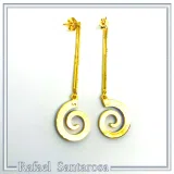 Blue Enamel Boho Spiral Symbol of Galaxy Drop Earrings: Sterling Silver Gold-Filled dangle Earrings