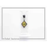 Genuine Peridot Byzantine Style Drop Necklace: Oxidized and 18K Gold Filled Sterling Silver