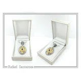 Byzantine Cross Shaped Natural Red Garnet Filigree Necklace: 18K Gold filled and oxidised Silver