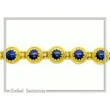 Genuine Lapis Lazuli Filigree Byzantine Beaded Bracelet: Gold-Filled Sterling Silver Handmade Jewelry