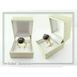 Natural Amethyst Black and Gold Byzantine Ring: 18K Gold Filled & Oxidized Sterling Silver