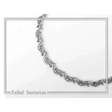 Olive Leaf Branch Beaded Floral Necklace Ancient Greek Symbol of Peace & Victory: Oxidized Silver