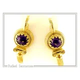 Genuine Lapis Lazuli Greek Column Hoop Earrings: 18K Gold-Filled Sterling Silver, Museum Jewelry