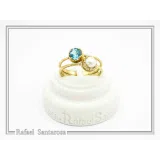 Natural Gemstone Multi Colour Ring: Sterling Silver 18K Gold-Filled Stacking Ring
