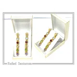 Byzantine Filigree Multi Gemstone Dangle Beaded Earrings: 18k Gold-Filled Sterling Silver