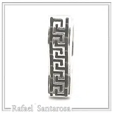 Oxidized Sterling Silver Greek Key weave Ring: Handmade Meander Museum Inspired Jewelry