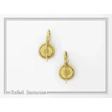 Greek Spiral Marble Engraved Earrings: 18K Gold-Filled Sterling Silver Greek Museum Replica