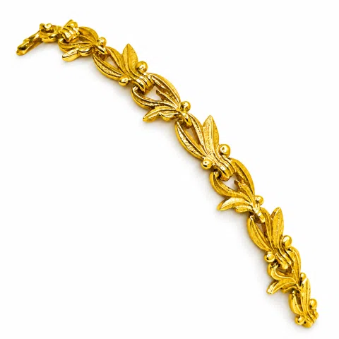 Olive Leaf Floral Beaded Bracelet: Sterling Silver 18K Gold Filled Greek Museum Jewelry