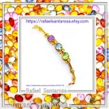 Amethyst, Topaz, Peridot, Garnet, Citrine Gemstone Beaded Bracelet: Sterling Silver 18K Gold Filled