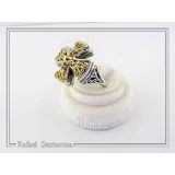 Byzantine Religious Cross Museum Inspired Ring: Oxidized Sterling Silver, 18K Gold Filled Filigree