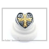 Holy Heart Knight Ring: Medieval Maltese Cross 18K Gold Filled on Oxidized Sterling Silver