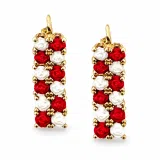 Rose Flowers alabaster gems pave Earrings: Sterling Silver Gold-Filled Floral Studs
