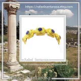 Lapis Lazuli Byzantine Bracelet Sterling Silver 18k Gold Filled Filigree Granulation Jewelry