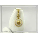 Greek Marble Sunflower Spiral Pendant: 18k Gold-Filled Sterling Silver Necklace
