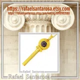 Lapis Lazuli Pendant Ancient Greek Column Necklace: 18K Gold Filled Sterling Silver