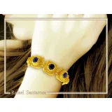 Lapis Lazuli Byzantine Bracelet Sterling Silver 18k Gold Filled Filigree Granulation Jewelry