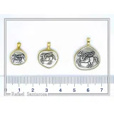 Pegasus winged horse Silver Coin Pendant: Oxidized silver, Greek Mythology Charm