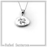 Pegasus Winget Horse seal Pendant: Oxidized Sterling Silver Greek Mythology Necklace