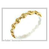 Ancient Greek Handmade Spiral Beaded Bracelet: Sterling Silver 18K Gold Filled Eternity Symbol Jewelry