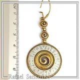 Ancient Greek Prayer to Sun Engraved Marble Spiral Earrings: 18k Gold Filled Sterling Silver