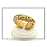 Orthodox Religious "Jesus Have Mercy" Prayer Ring: Byzantine Solid Gold Wedding Band