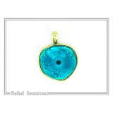 Evil Eye Talisman Against Evil Necklace: Sky Blue Enamel, 18K Gold-Filled Sterling Silver