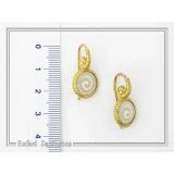 Greek Spiral Marble Engraved Earrings: 18K Gold-Filled Sterling Silver Greek Museum Replica