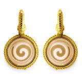 Greek Spiral Marble Engraved Earrings: 18K Gold-Filled Sterling Silver Greek Museum Replica