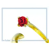 Adjustable Band with Alabaster Rose flower gem: Handmade Sterling Silver 18K Gold-Filled Ring