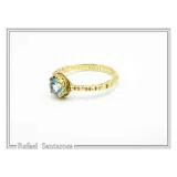 Natural Gemstone Multi Colour Ring: Sterling Silver 18K Gold-Filled Stacking Ring