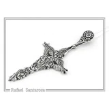 Byzantine 7 angels cross talisman, angel guardian, Greek orthodox Christian cross pendant