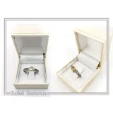 Genuine Gemstones Stacking Ring: Oxidized Sterling Silver & Gold-Filled Bezel