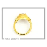 Natural Lapis Lazuli Ancient Greek Ionic Column Design Sterling Silver 18K Gold-Filled Ring