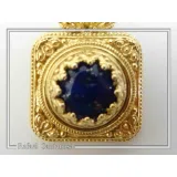 Genuine Lapis Lazuli Byzantine Filigree handmade Pendant: Sterling Silver Gold Filled