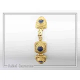 Lapis Lazuli Byzantine Bracelet Sterling Silver 18k Gold Filled Filigree Granulation Jewelry