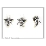 Greek Eros God of Love Angel Necklace Oxidized Sterling Silver Cupid Pendant